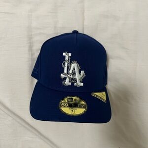 New Era Navy Blue Fitted LA Hat NWT 7 1/8